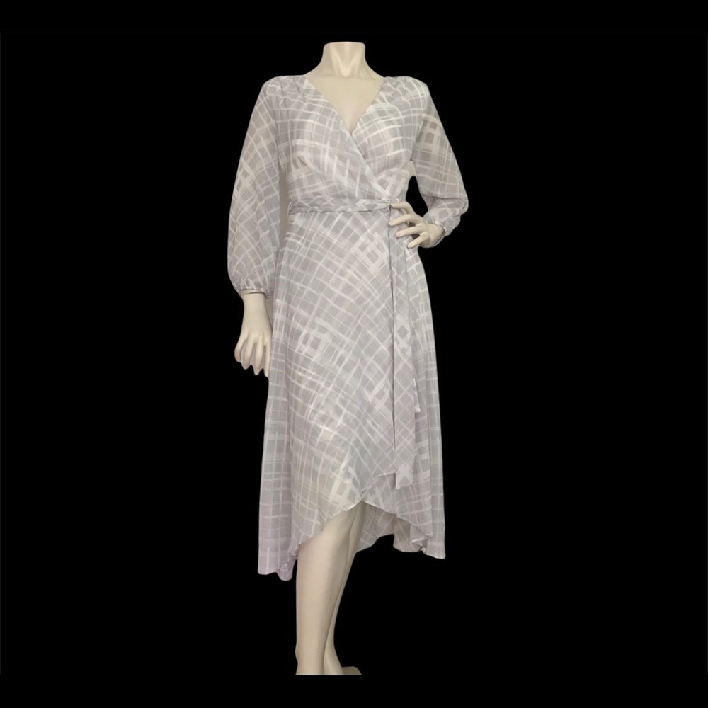 Tomy Highfiger fake wrap sheer dress. Cruise dress.